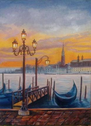 Картина маслом вечерняя венеция