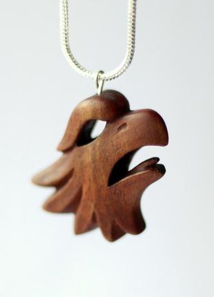 Кулон орел из дерева. кельтские языческие украшения для мужчин. талисман