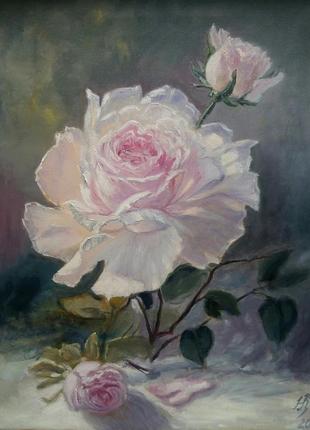 Картина олією "ніжна троянда ".