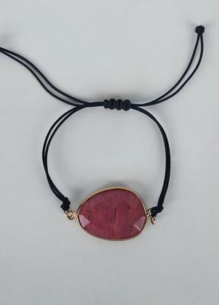 Браслет - шамбала из натурального камня родонит ( родохрозит )