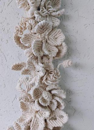 Настенное панно макраме цветы вертикальное3 фото