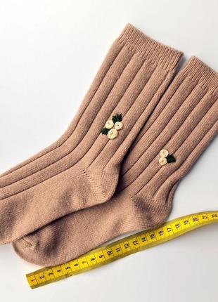 Теплі шкарпетки кашемір з ручною вишивкою символічний подарунок3 фото