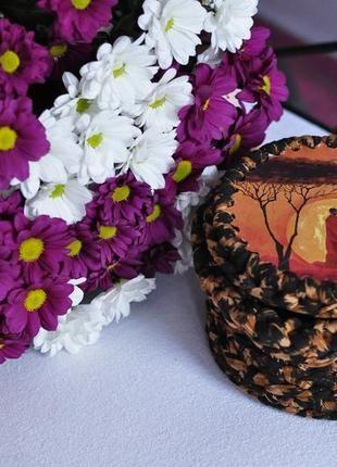 Леопардовая корзинка-косметичка с зеркалом2 фото
