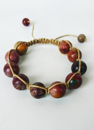 Браслет-шамбала з натурального каменю яшма " пікассо "