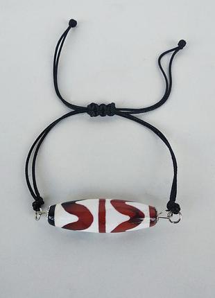 Браслет- талисман с тибетской бусиной дзи "волна"