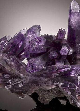 Кулон " кристалл " на цепочке с натуральным камнем аметист