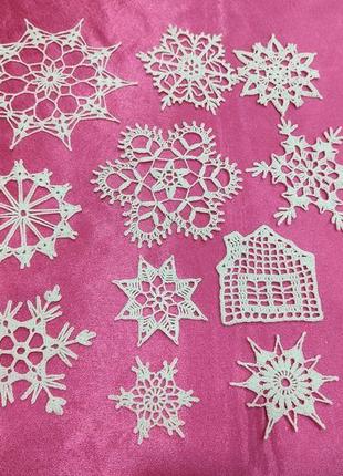 Вязаные снежинки крючком