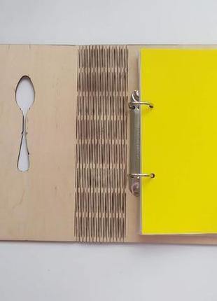 Деревянный блокнот книга рецептов (на цельной обложке), подарок повару кулинару кондитеру4 фото