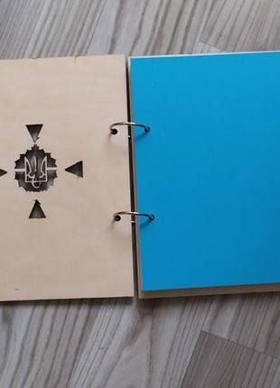 Дерев'яний блокнот "щоденник дснс" (на кільцях), щоденник з дерева, державна служба з надзвичайни5 фото