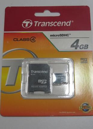 Картка пам'яті transcend 4 gb microsdhc (na-1373)