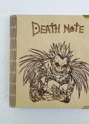 Деревянный блокнот "death note" (на цельной обложке с ручкой), ежедневник из дерева, подарок любител1 фото