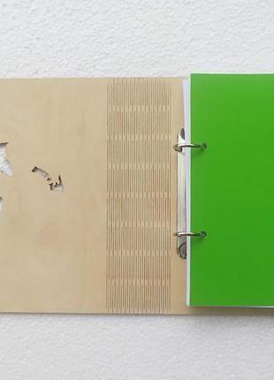 Деревянный блокнот "щоденник судді" (на цельной обложке с ручкой), ежедневник из дерева, блокнот для5 фото