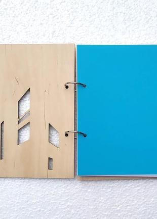 Деревянный блокнот дневник архитектора на кольцах с ручкой ежедневник из дерева, подарок для архитек5 фото