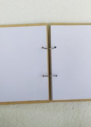 Дерев'яний блокнот щоденник архітектора на кільцях із ручкою щоденник із дерева, подарунок для архітек6 фото