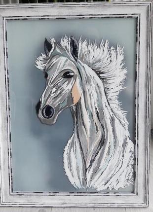 Картина "білий кінь"4 фото