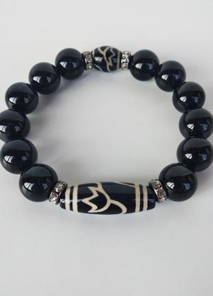 Браслет- талисман с тибетской бусиной дзи "лотос"