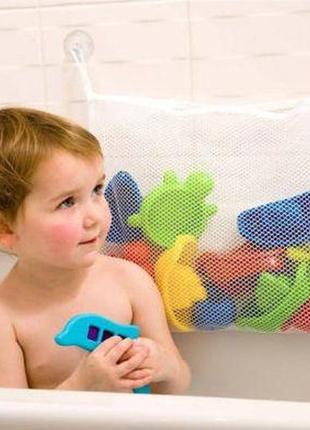 Сітка в ванну для зберігання іграшок на присоску дитяча 45х35 см