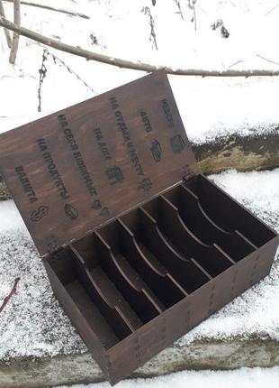 Дерев'яна коробка шкатулка скринька для грошей сімейний бюджет3 фото