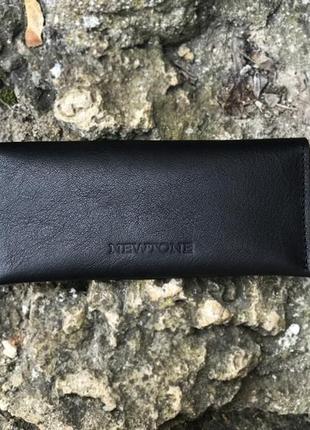 Кожаный кошелек slim black3 фото