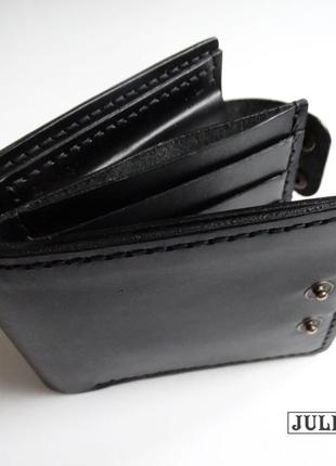 Шкіряний гаманець з натуральної шкіри buttero італія чорного кольору5 фото