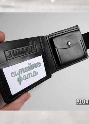 Шкіряний гаманець з натуральної шкіри buttero італія чорного кольору7 фото