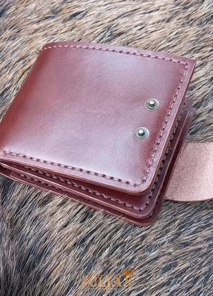 Шкіряний гаманець з натуральної шкіри buttero італія шоколадного кольору2 фото