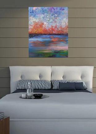 Картина масляными красками "кудри неба" 40х50, полотно, растительное масло.