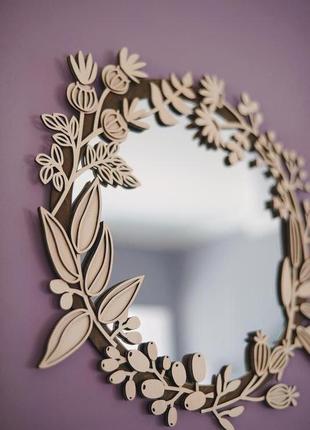Зеркало в цветочной деревянной раме5 фото