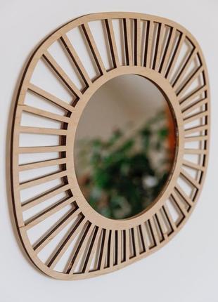 Деревянное зеркало в форме птички6 фото