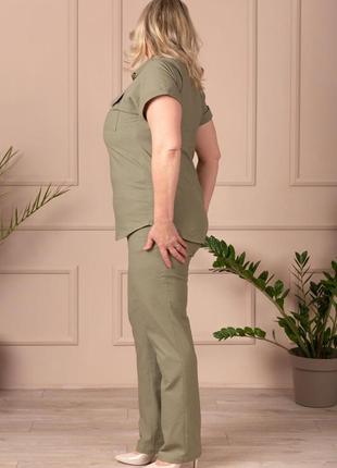 Женский брючный костюм  484472.3 zeta-m цвет олива4 фото