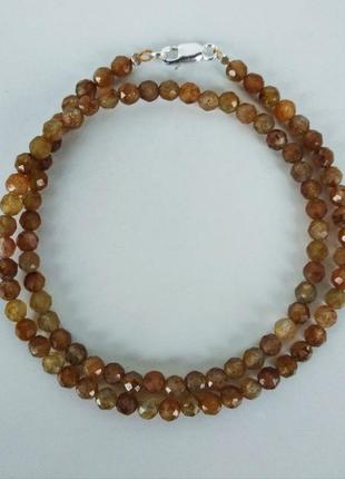 Намисто- чокер з натурального каменю сапфірове сонце