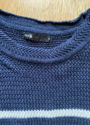Полосатая сине-белая тельняшка свитер джемпер кофта оджи oodji7 фото