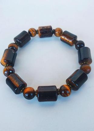 Браслет з натурального каменю - тигрове око