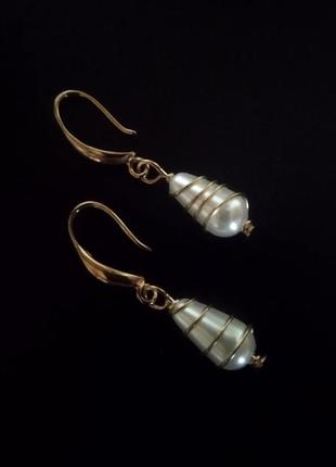 Сережки з натуральними перлами бароко 2
