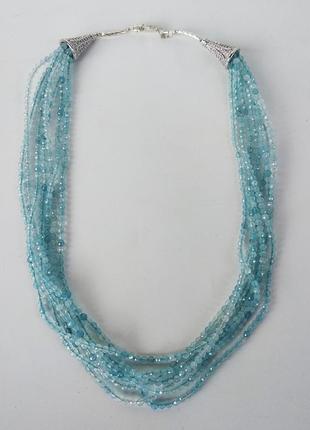 Намисто з натурального каменю аквамарин