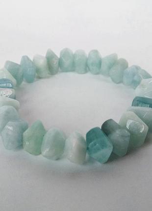 Браслет из натурального камня аквамарин