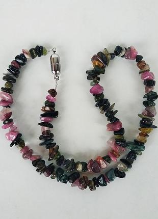 Намисто - чокер з натурального, кавунового турмаліну