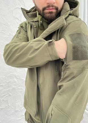 Куртка тактична softshell оливкова тепла зимова куртка для вій...