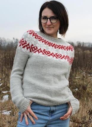 Hand made sweater (жіночий шерстяний светер)