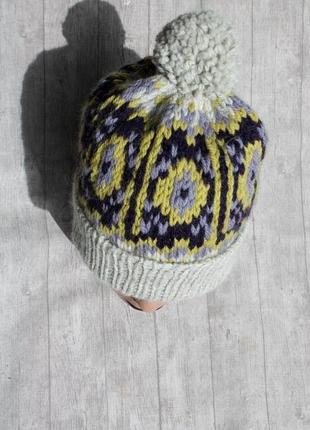 Knitted hat - в'язання пов'язана шапка7 фото