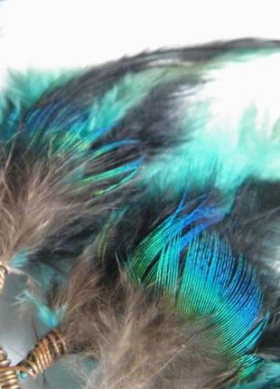 Кафф с перьями павлина чародейка4 фото
