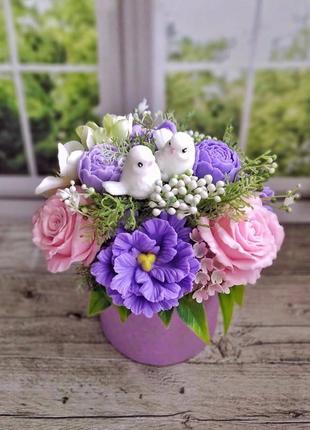 Ароматний та ніжний букет із мильных квітів 💐1 фото