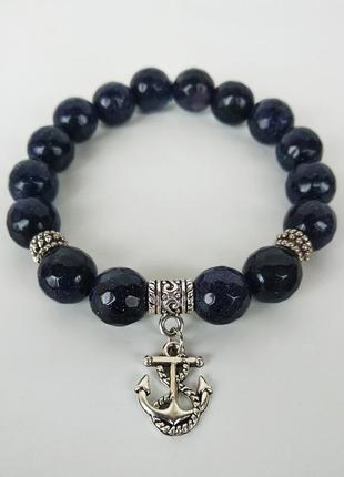 Браслет з натурального каменю авантюрин " якір "