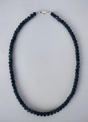 Бусы - чокер из натурального камня сапфир