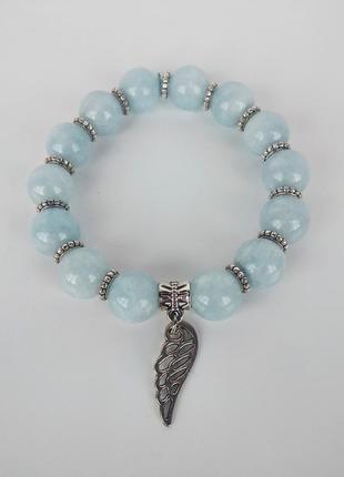 Браслет " ангел " из натурального камня аквамарин