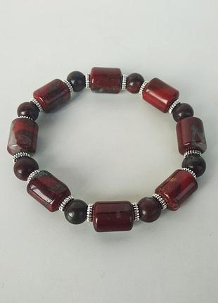 Браслет из натурального камня красная яшма