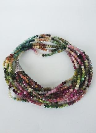 Бусы из натурального камня турмалин