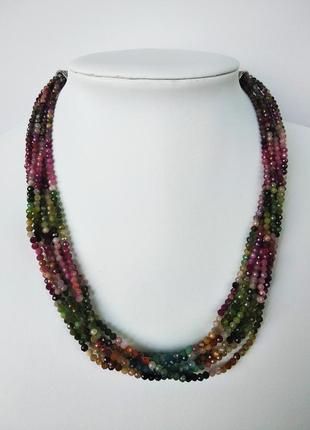 Бусы из натурального камня турмалин