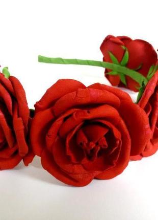 Червоні троянди з фоамирана ручна робота2 фото