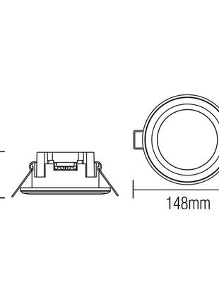 Светильник встроенный parker-12 12w  черний2 фото